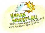 human workplace drawn logo yellow sun